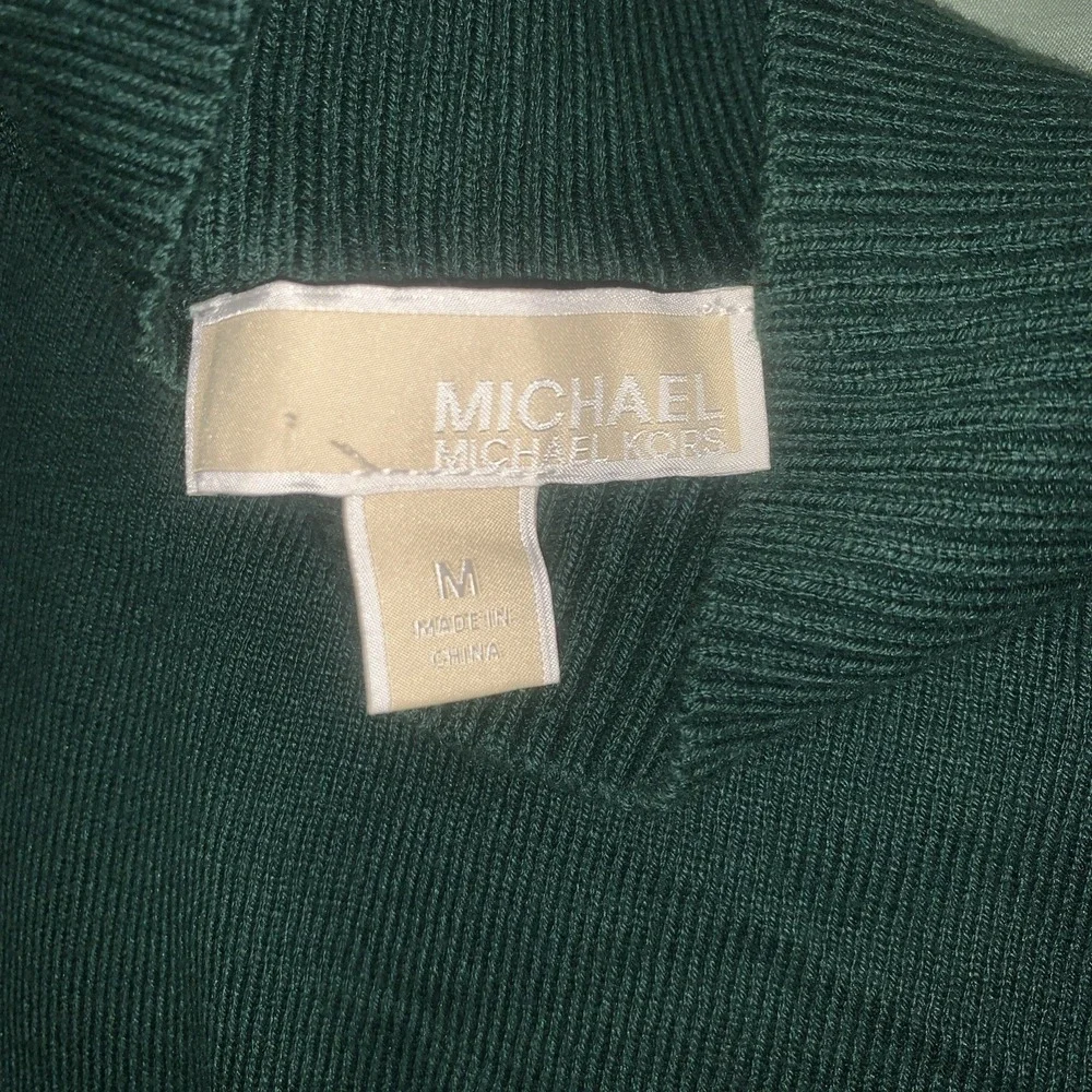 MICHAEL Michael KORS Sweater Womens M Cold Shoulder Pullover Tunic‎ Green Fall